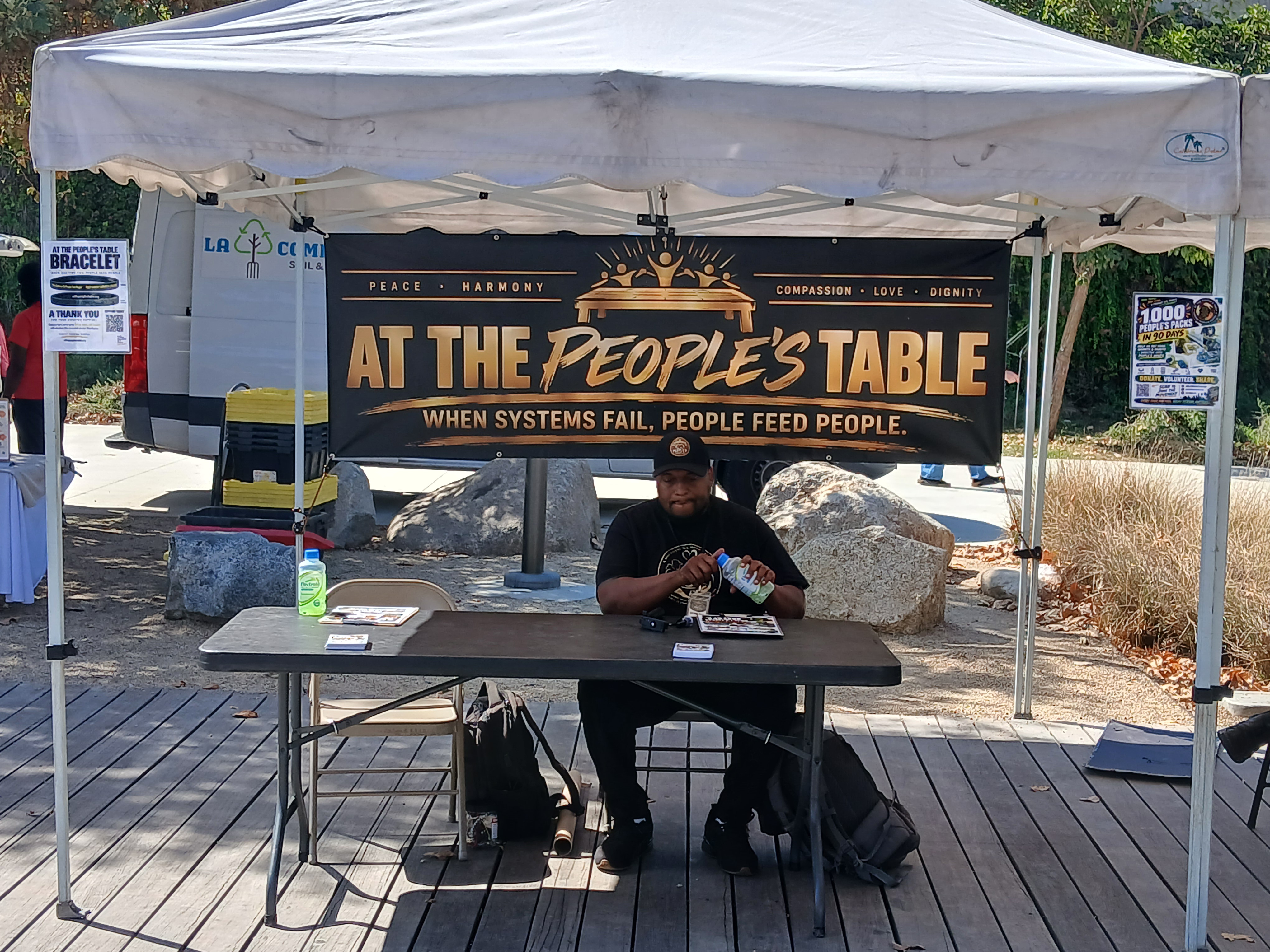 Anthony at the At The People's Table booth at the LA River Farmers Market